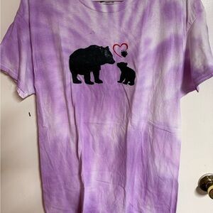 Purple Tie-Dye Woman’s Shirt with Bear Design
